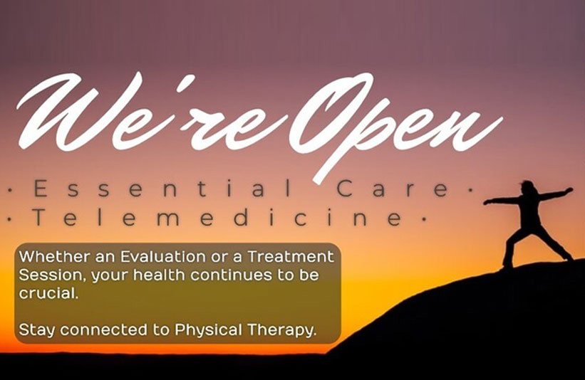 Graphic with "We Are Open" Text